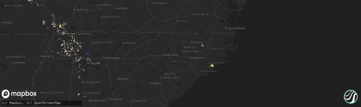 Hail map in North Carolina on June 30, 2020