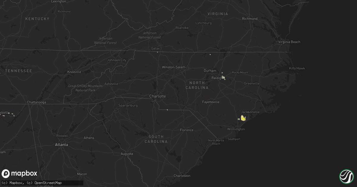Hail map in North Carolina on June 30, 2020