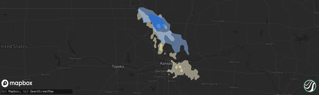 Hail map in Platte City, MO on June 30, 2020