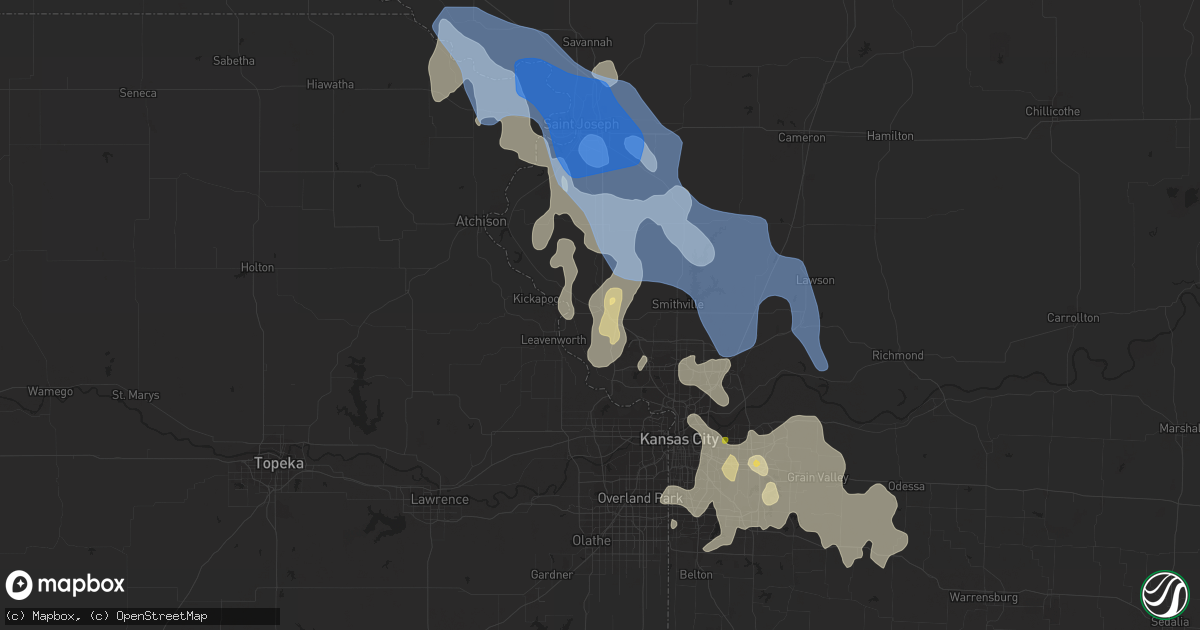 Hail map in Platte City, MO on June 30, 2020