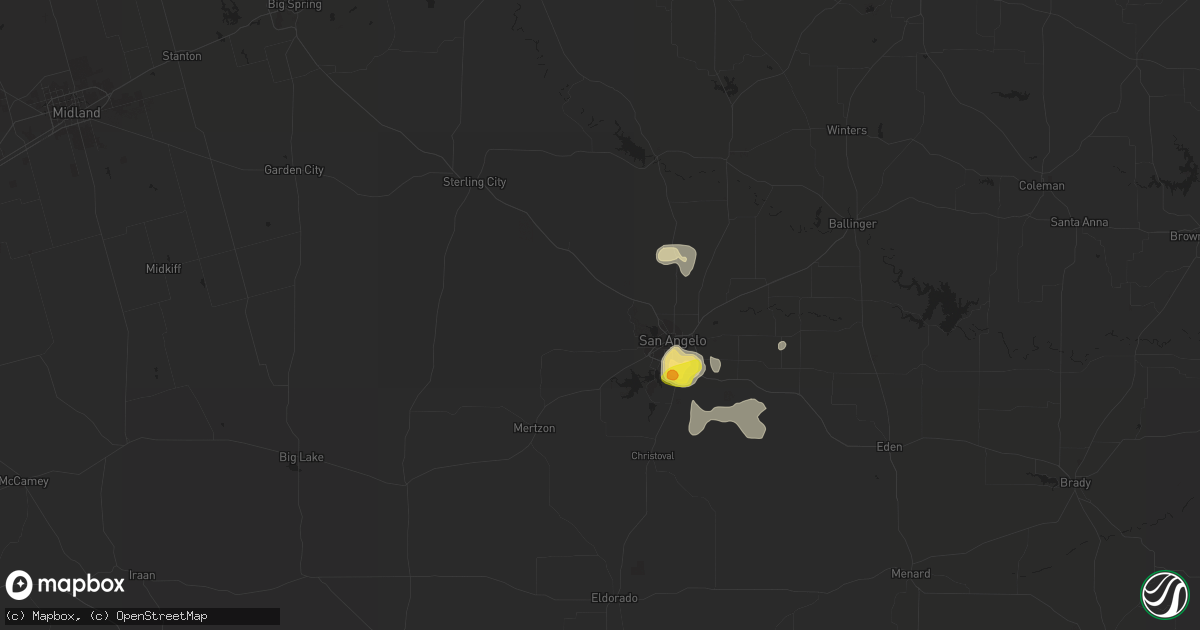 Hail map in San Angelo, TX on June 30, 2020