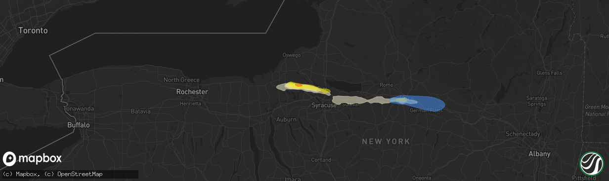Hail map in Baldwinsville, NY on June 30, 2021