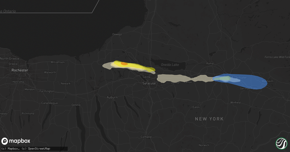 Hail map in Liverpool, NY on June 30, 2021