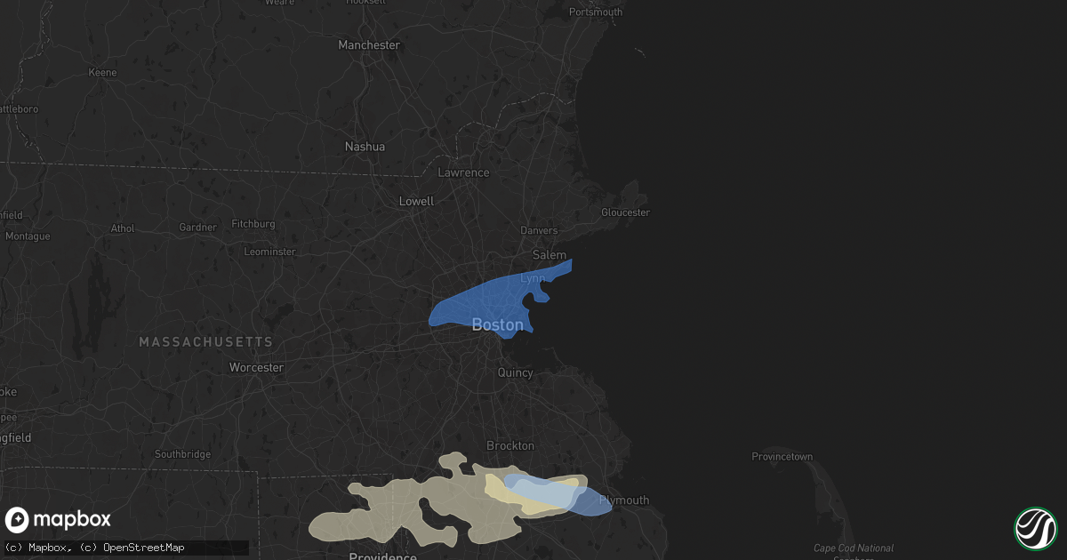 Hail map in Lynn, MA on June 30, 2021
