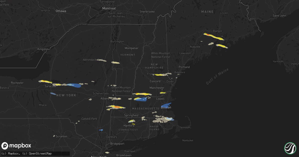 Hail map in New Hampshire on June 30, 2021