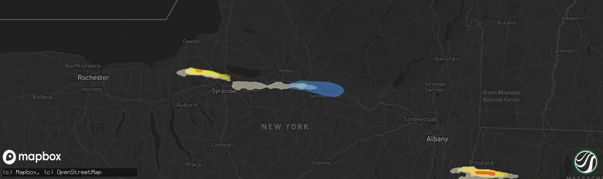 Hail map in New Hartford, NY on June 30, 2021