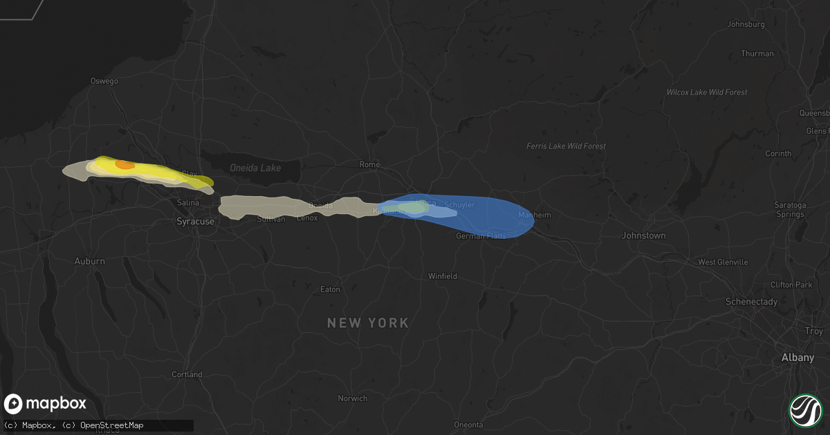 Hail map in New Hartford, NY on June 30, 2021