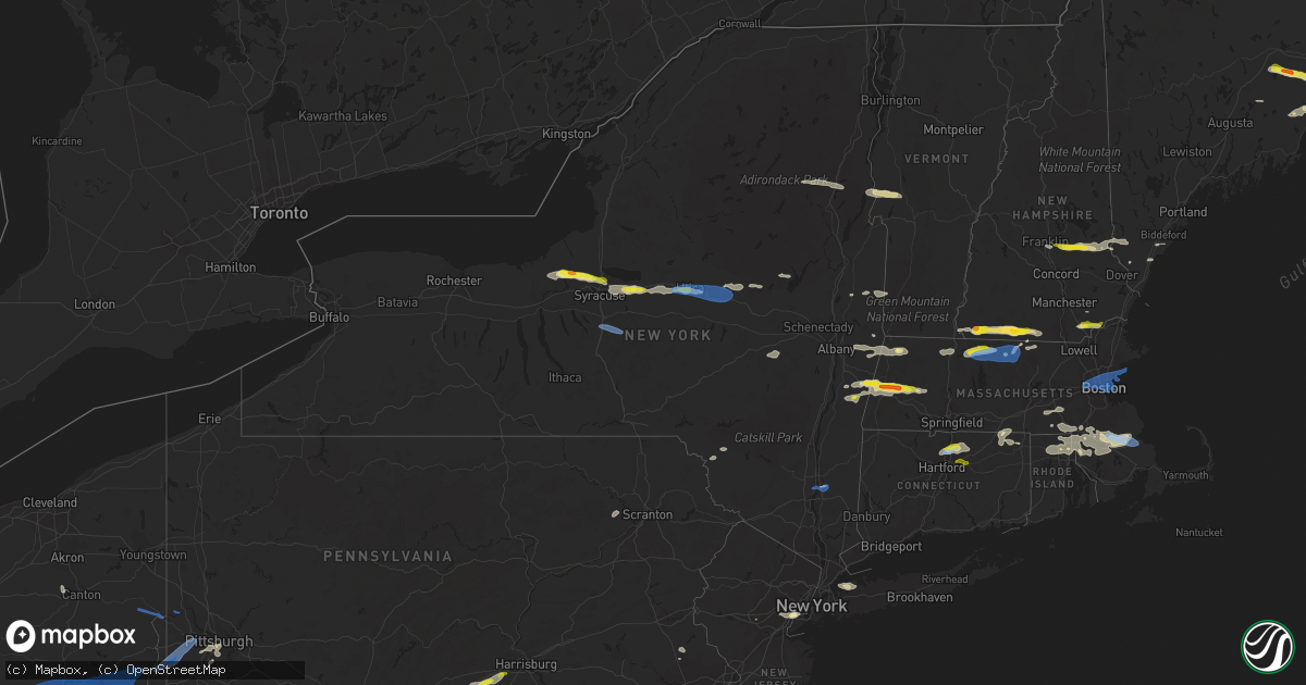 Hail map in New York on June 30, 2021