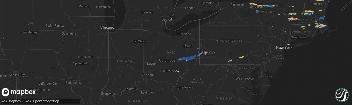 Hail map in Ohio on June 30, 2021