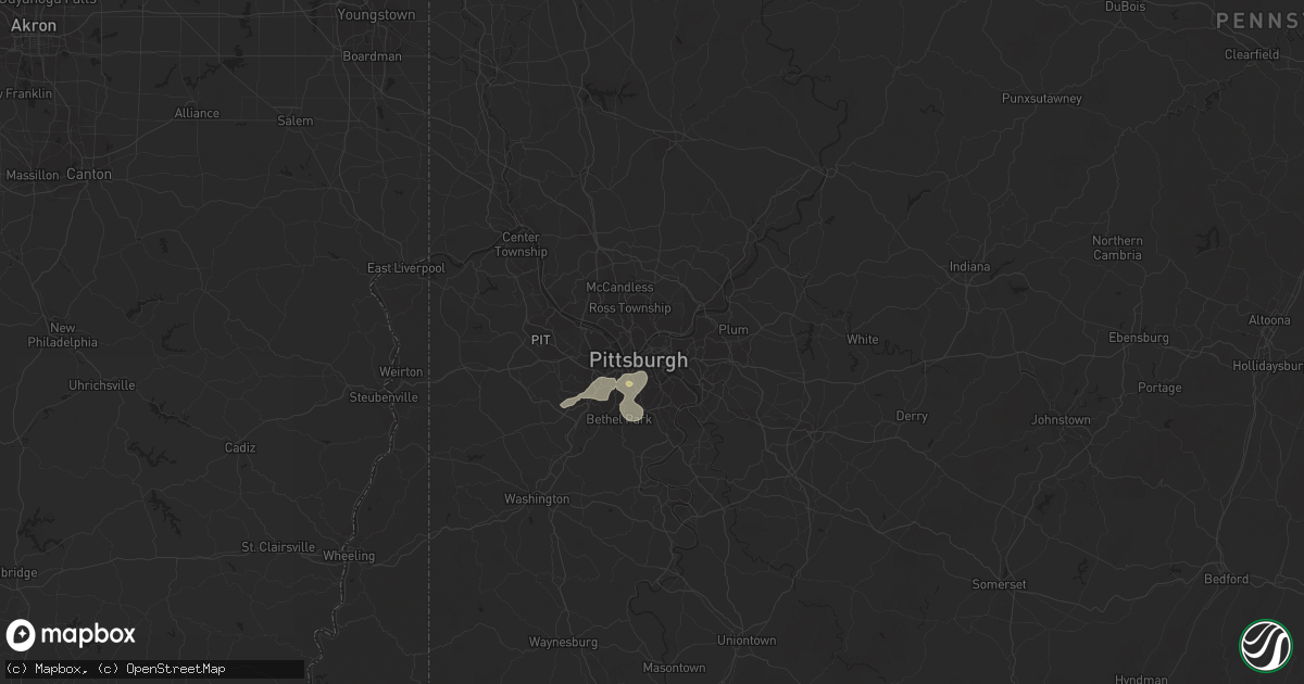 Hail map in Pittsburgh, PA on June 30, 2021