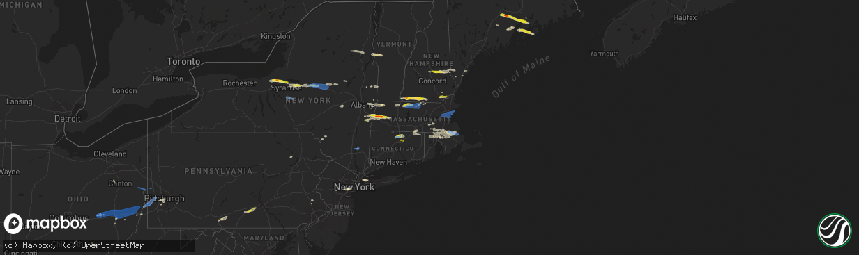Hail map in Rhode Island on June 30, 2021