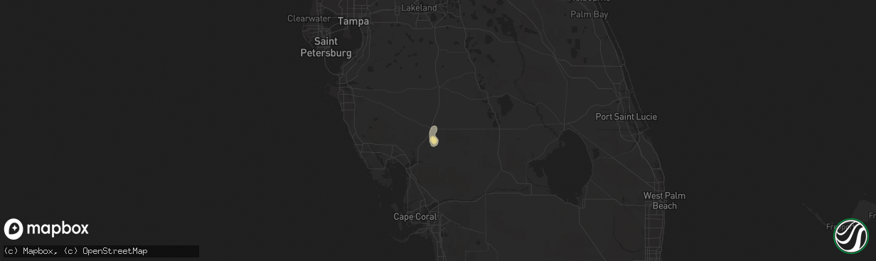 Hail map in Arcadia, FL on June 30, 2022