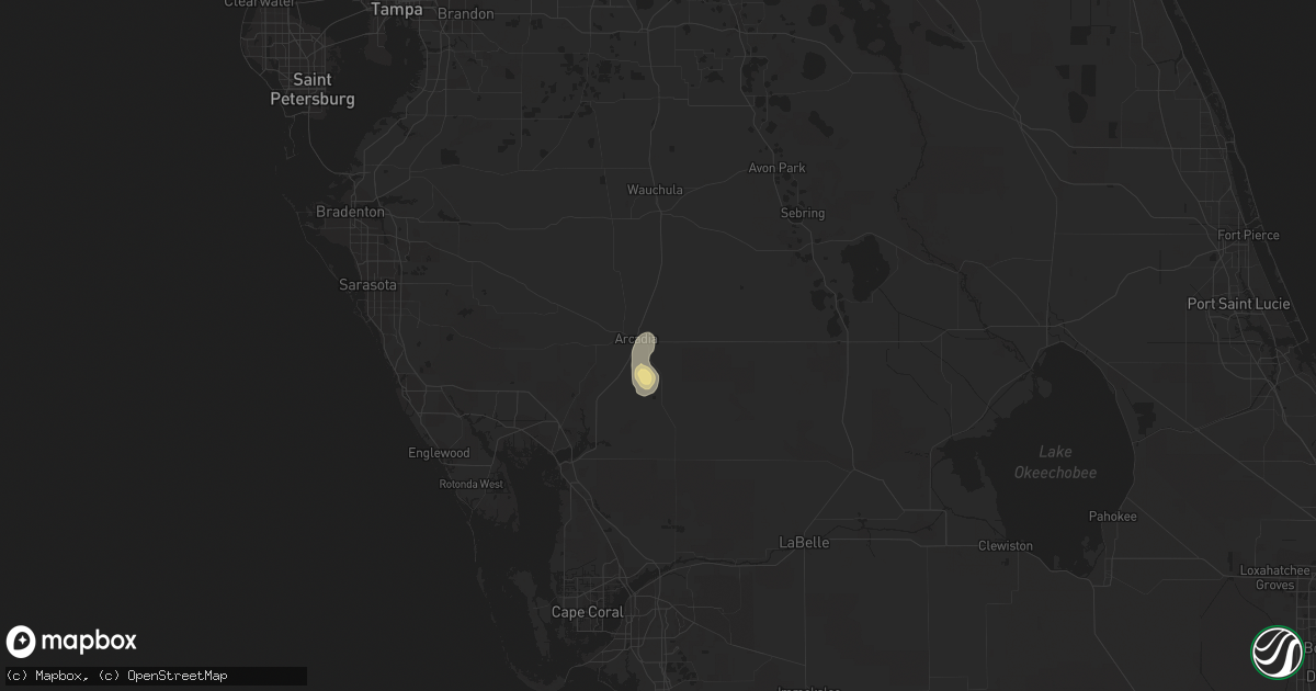 Hail map in Arcadia, FL on June 30, 2022