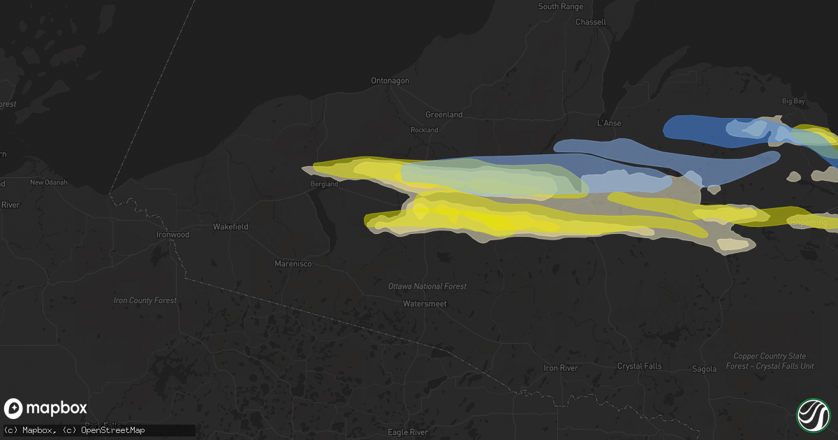 Hail map in Bruce Crossing, MI on June 30, 2022