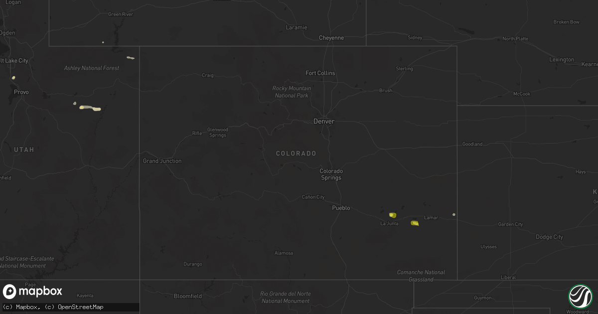 Hail map in Colorado on June 30, 2022