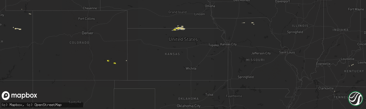 Hail map in Kansas on June 30, 2022