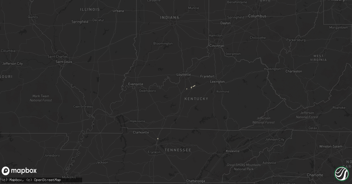 Hail map in Kentucky on June 30, 2022