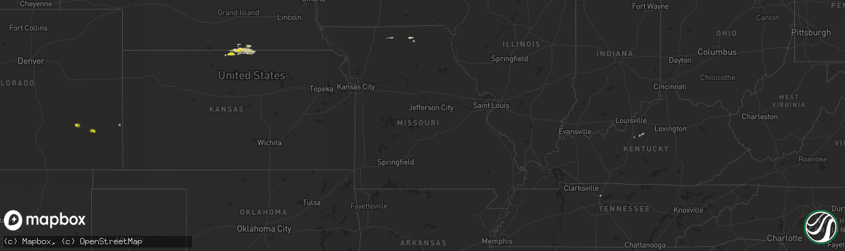 Hail map in Missouri on June 30, 2022