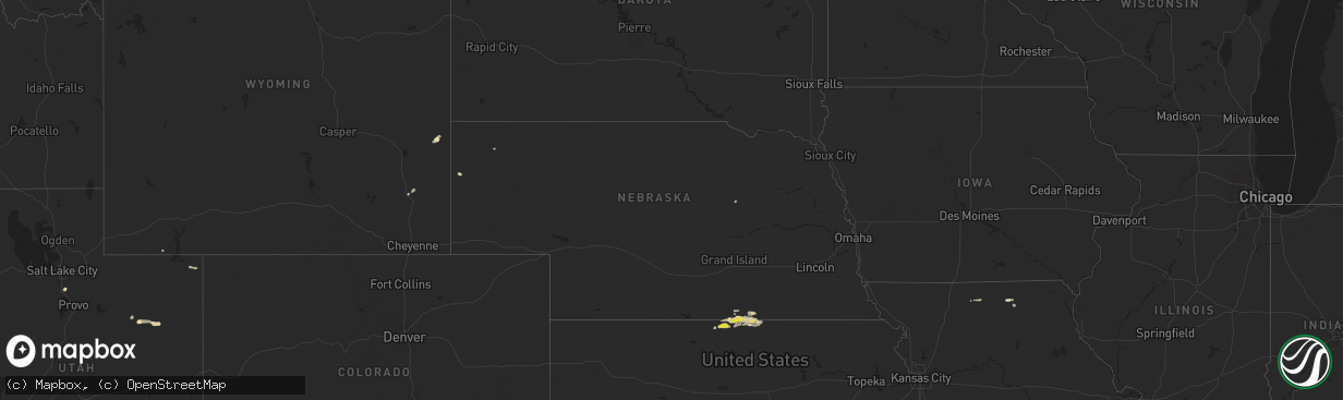 Hail map in Nebraska on June 30, 2022