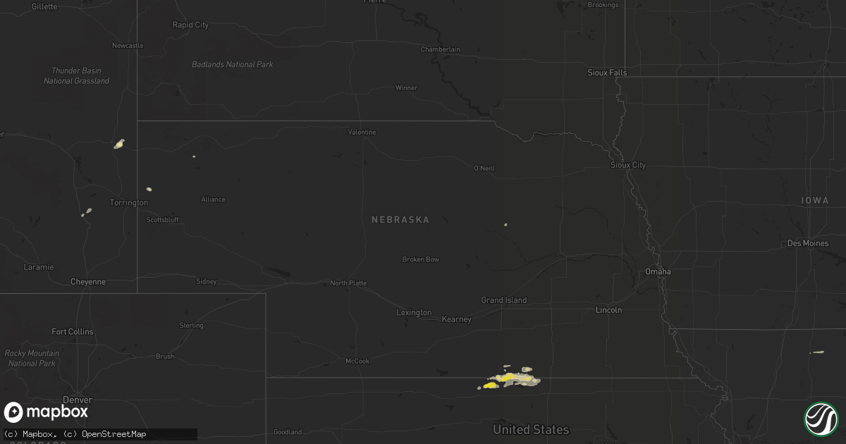 Hail map in Nebraska on June 30, 2022