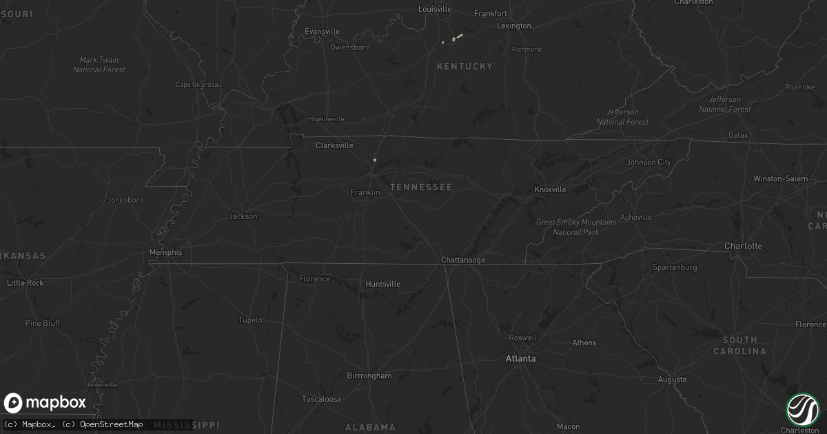 Hail map in Tennessee on June 30, 2022