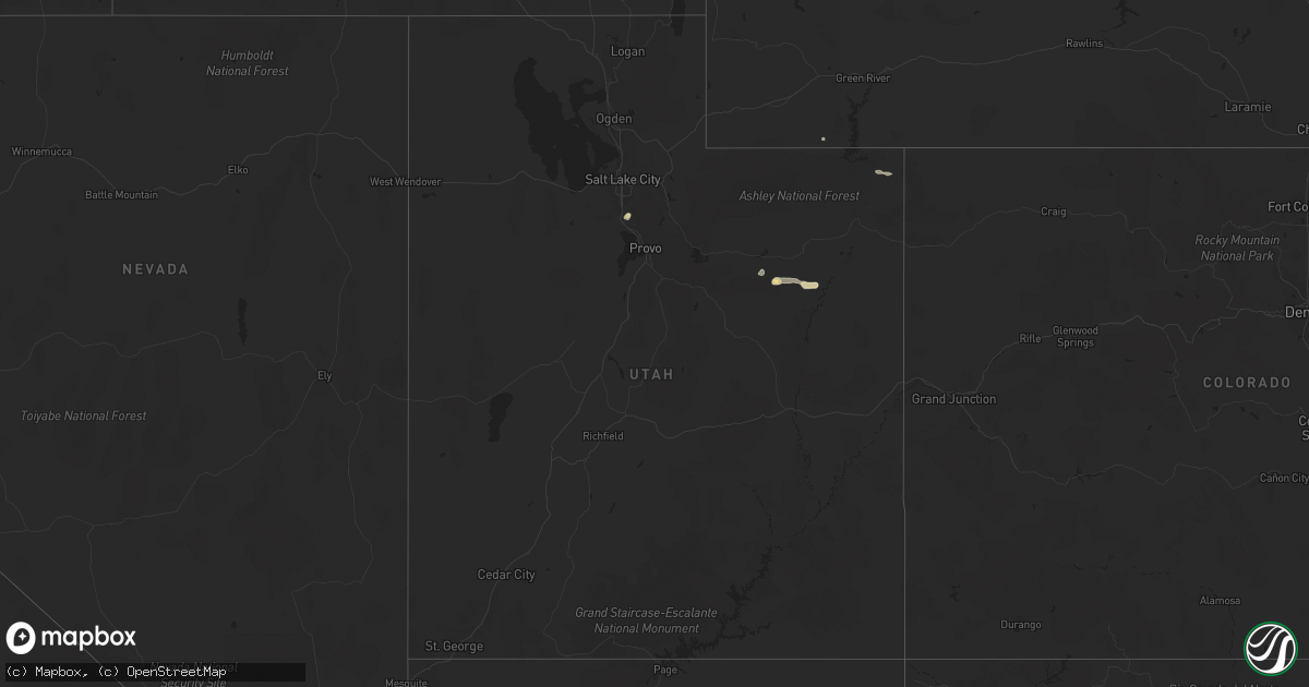 Hail map in Utah on June 30, 2022