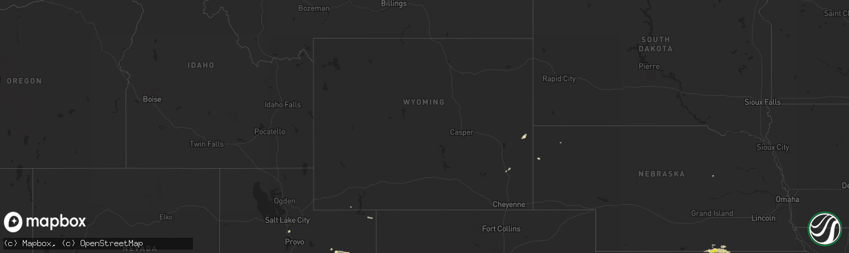 Hail map in Wyoming on June 30, 2022