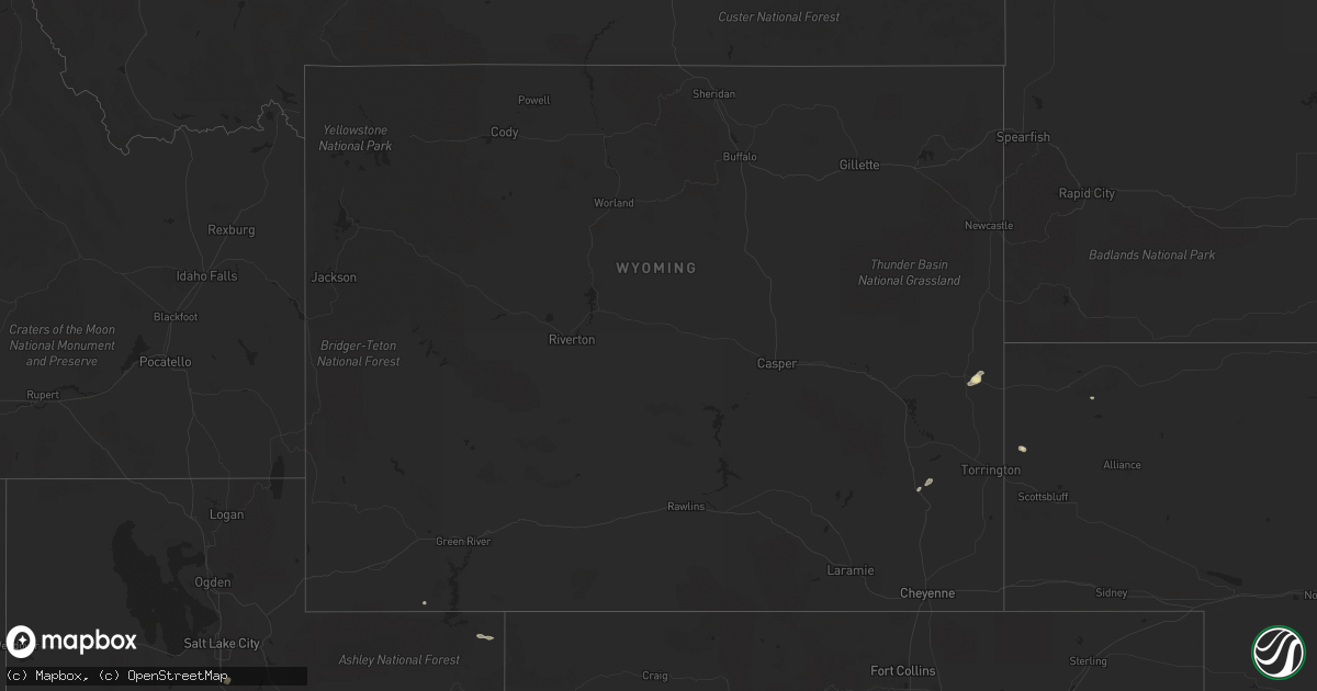 Hail map in Wyoming on June 30, 2022