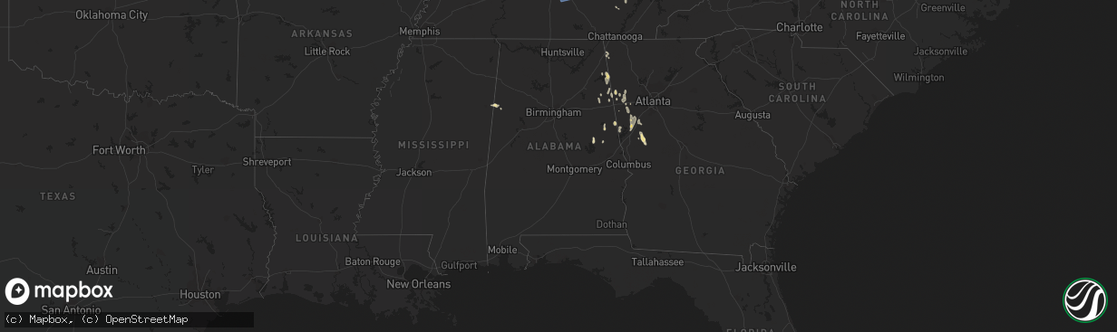 Hail map in Alabama on June 30, 2023