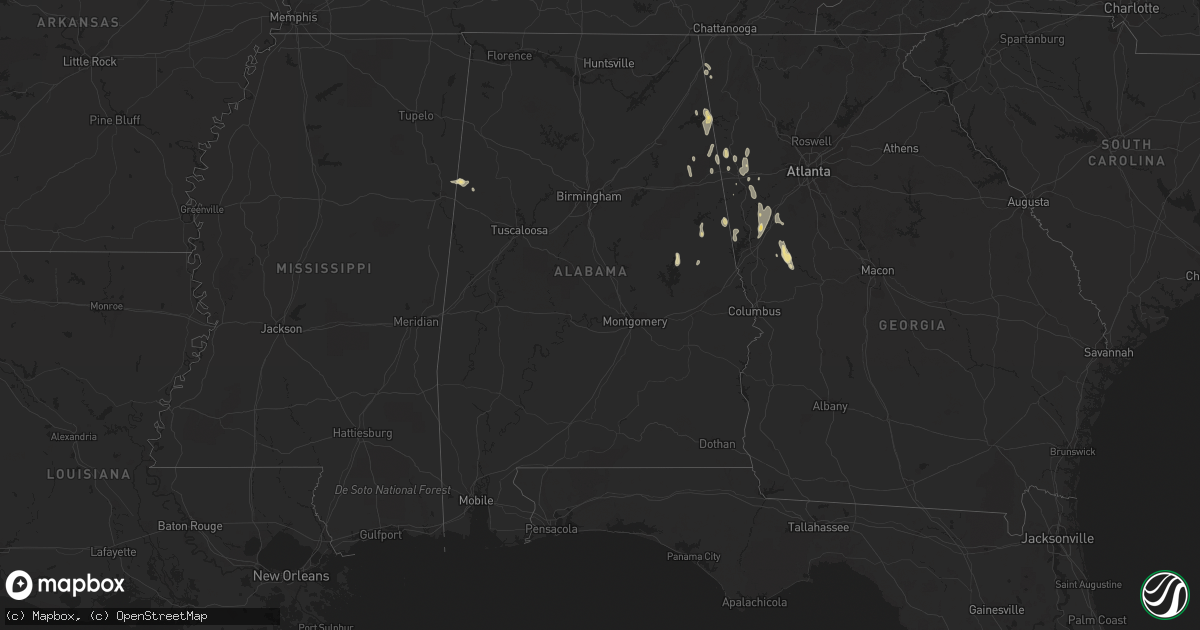 Hail map in Alabama on June 30, 2023