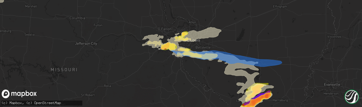 Hail map in Arnold, MO on June 30, 2023