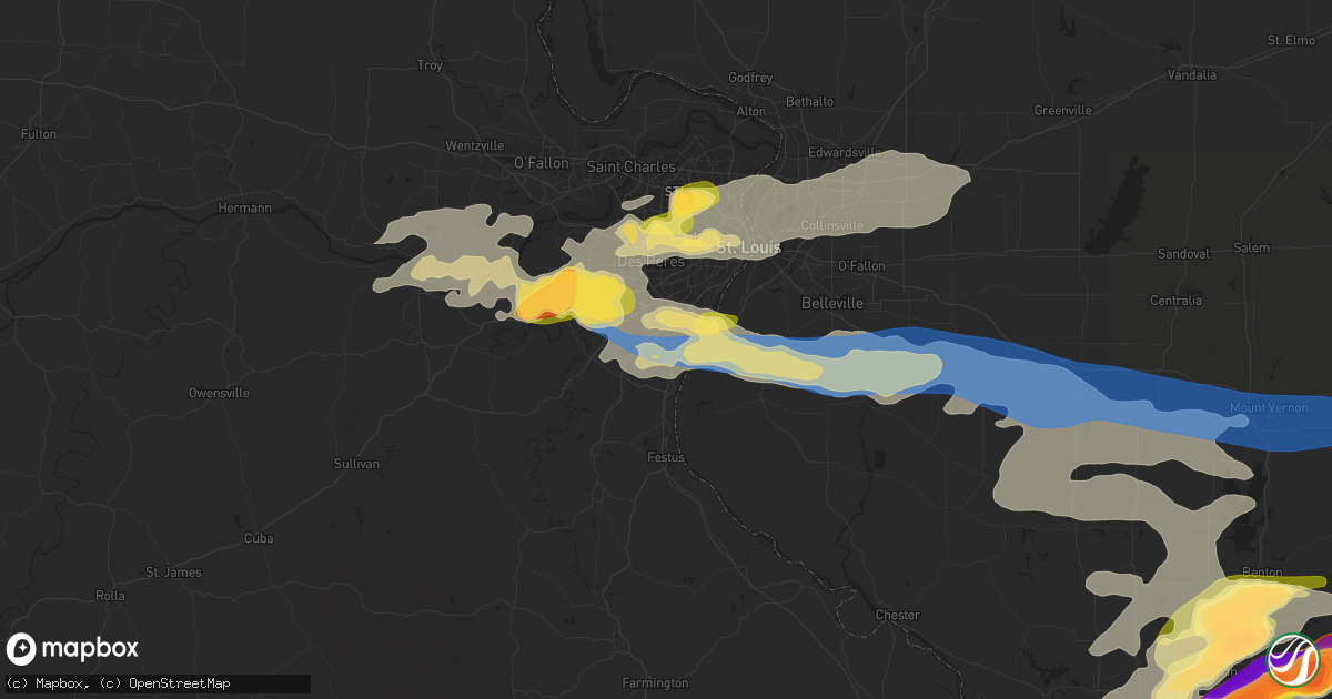 Hail map in Arnold, MO on June 30, 2023