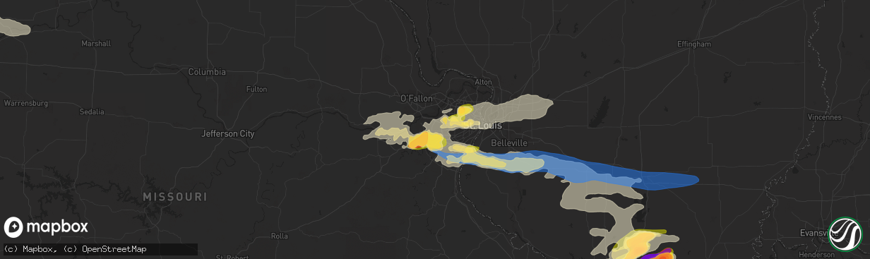 Hail map in Ballwin, MO on June 30, 2023