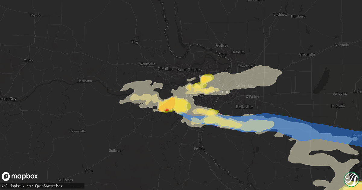 Hail map in Ballwin, MO on June 30, 2023