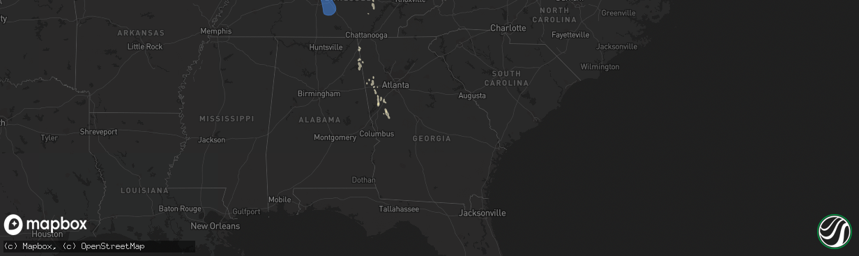 Hail map in Georgia on June 30, 2023