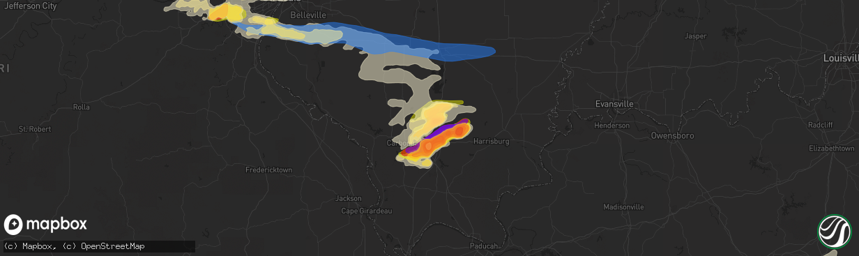 Hail map in Herrin, IL on June 30, 2023