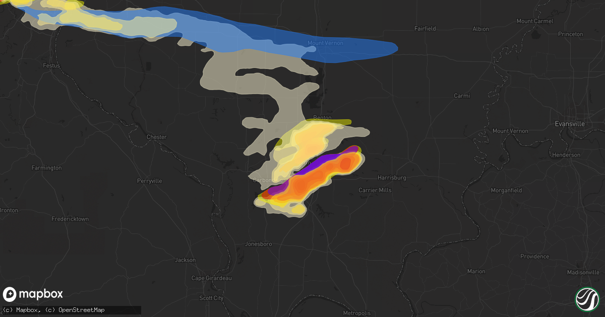 Hail map in Herrin, IL on June 30, 2023
