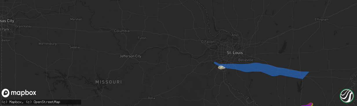 Hail map in Imperial, MO on June 30, 2023