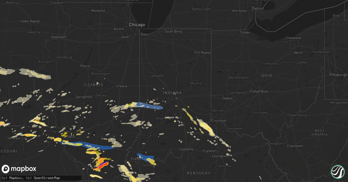 Hail map in Indiana on June 30, 2023