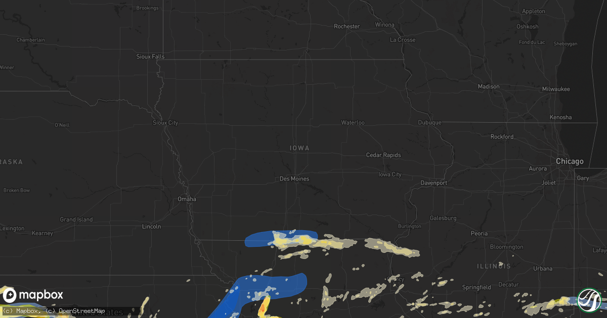 Hail map in Iowa on June 30, 2023