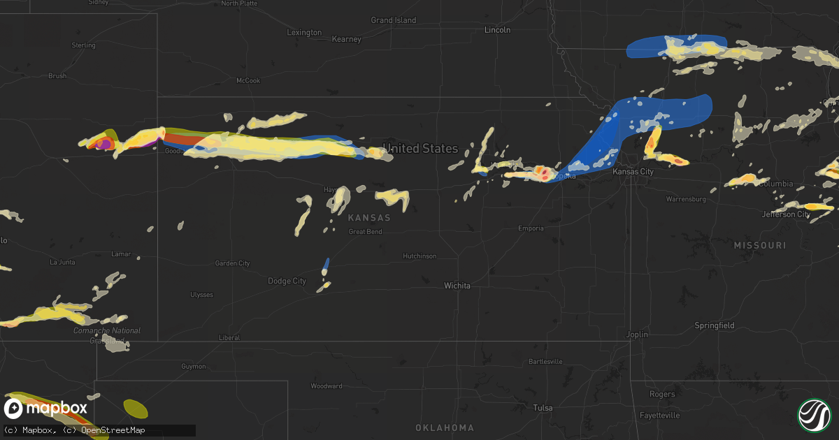Hail map in Kansas on June 30, 2023