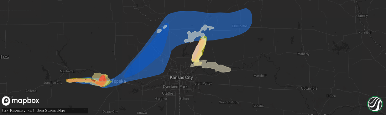 Hail map in Kearney, MO on June 30, 2023