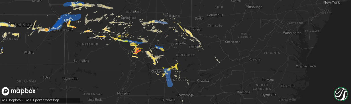 Hail map in Kentucky on June 30, 2023