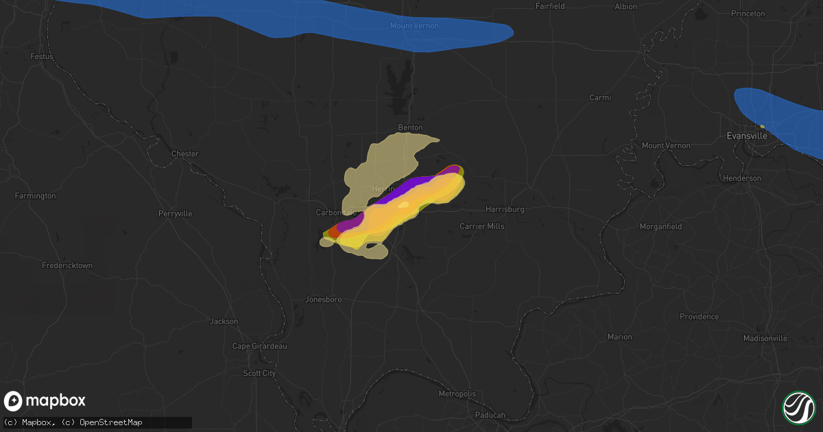 Hail map in Marion, IL on June 30, 2023