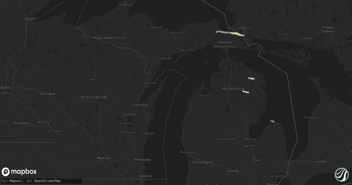 Hail map in Michigan on June 30, 2023