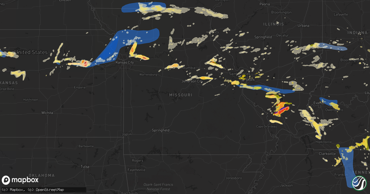Hail map in Missouri on June 30, 2023