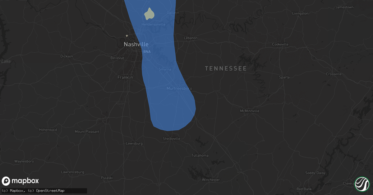 Hail map in Murfreesboro, TN on June 30, 2023