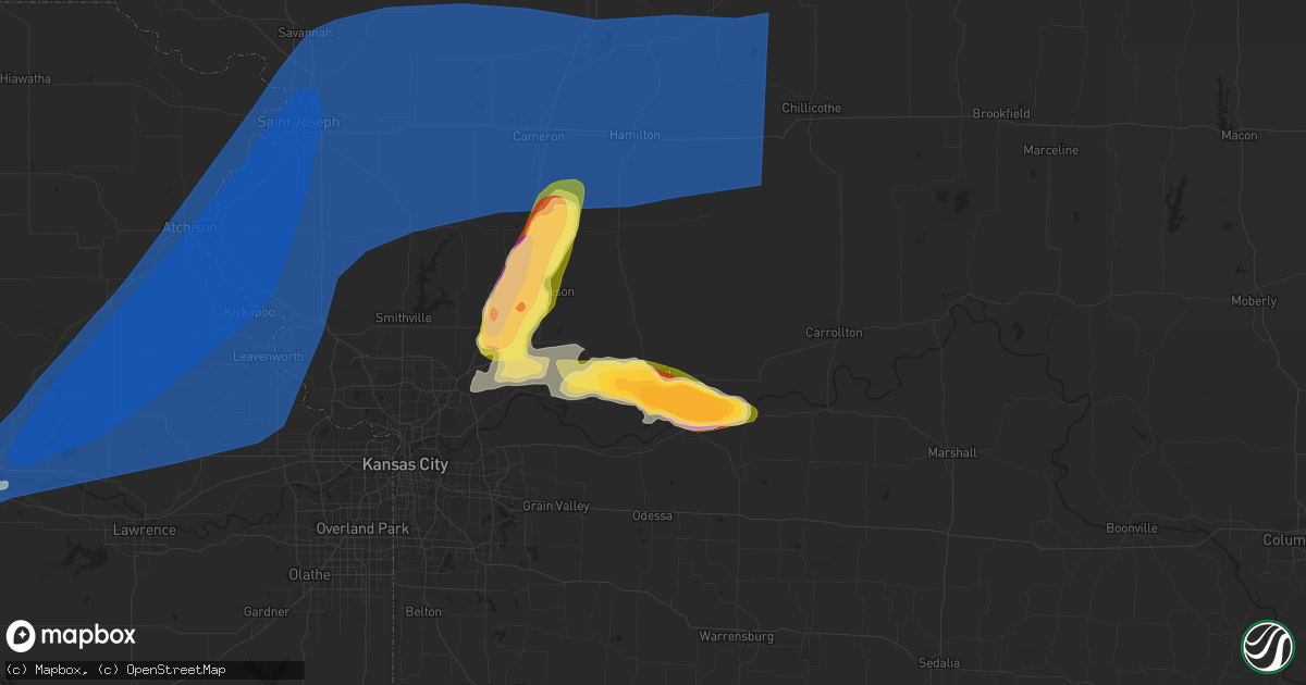 Hail map in Richmond, MO on June 30, 2023