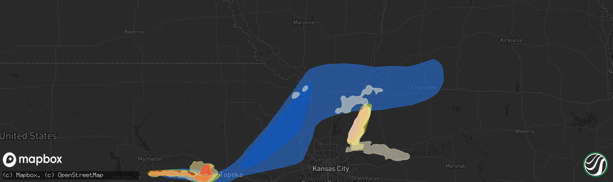 Hail map in Saint Joseph, MO on June 30, 2023