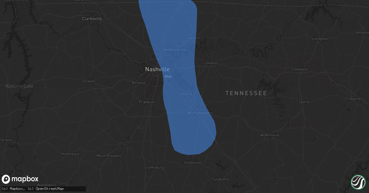 Hail map in Smyrna, TN on June 30, 2023